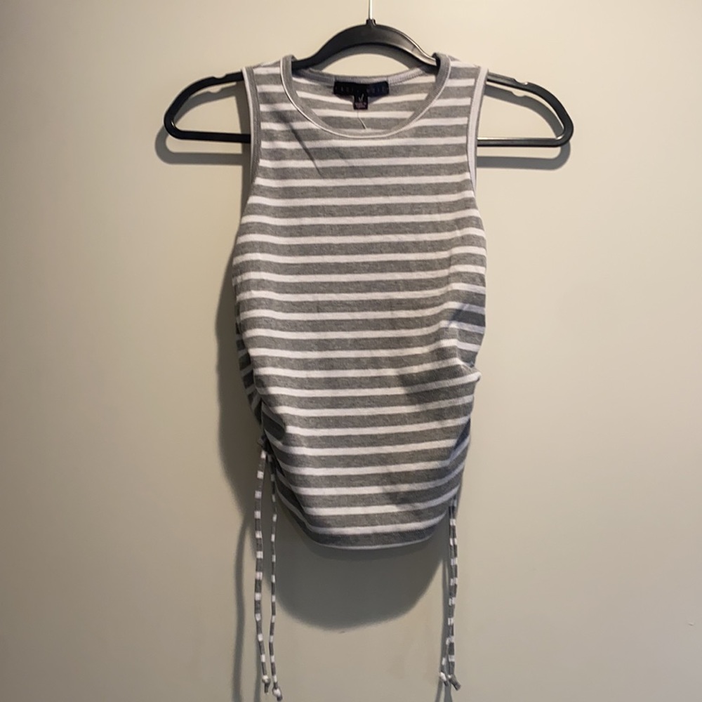 FADED ROSE SLEEVELESSStriped side Drawstring Tank Top - Picture 7 of 16